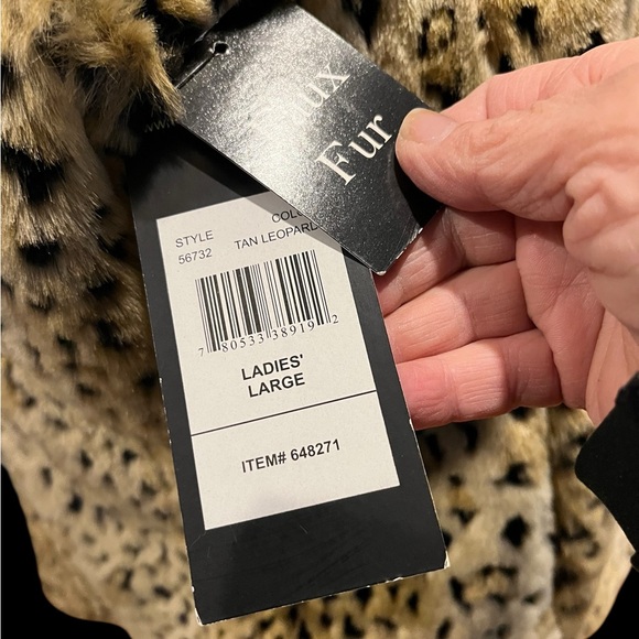 NWT Kristen Blake reversible faux fur animal print vest - Picture 9 of 11